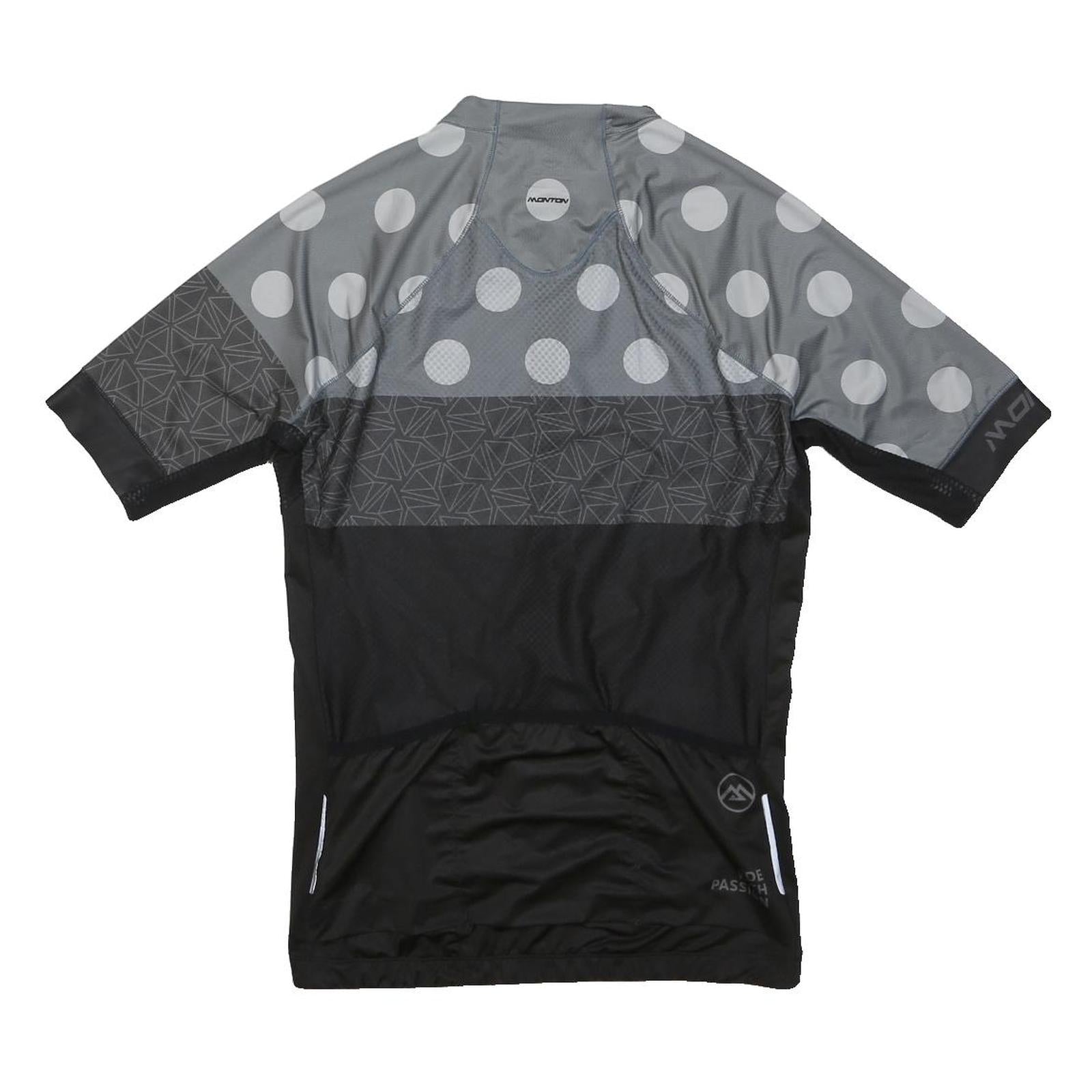 MONTON Womens Grey & Black Modern T-Shirt M Short Sleeve Crew Neck Cycling