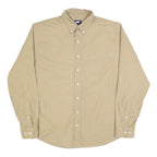 LANDS END Mens Beige Cotton Blend Button Down Shirt XL Casual Classic