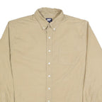 LANDS END Mens Beige Cotton Blend Button Down Shirt XL Casual Classic
