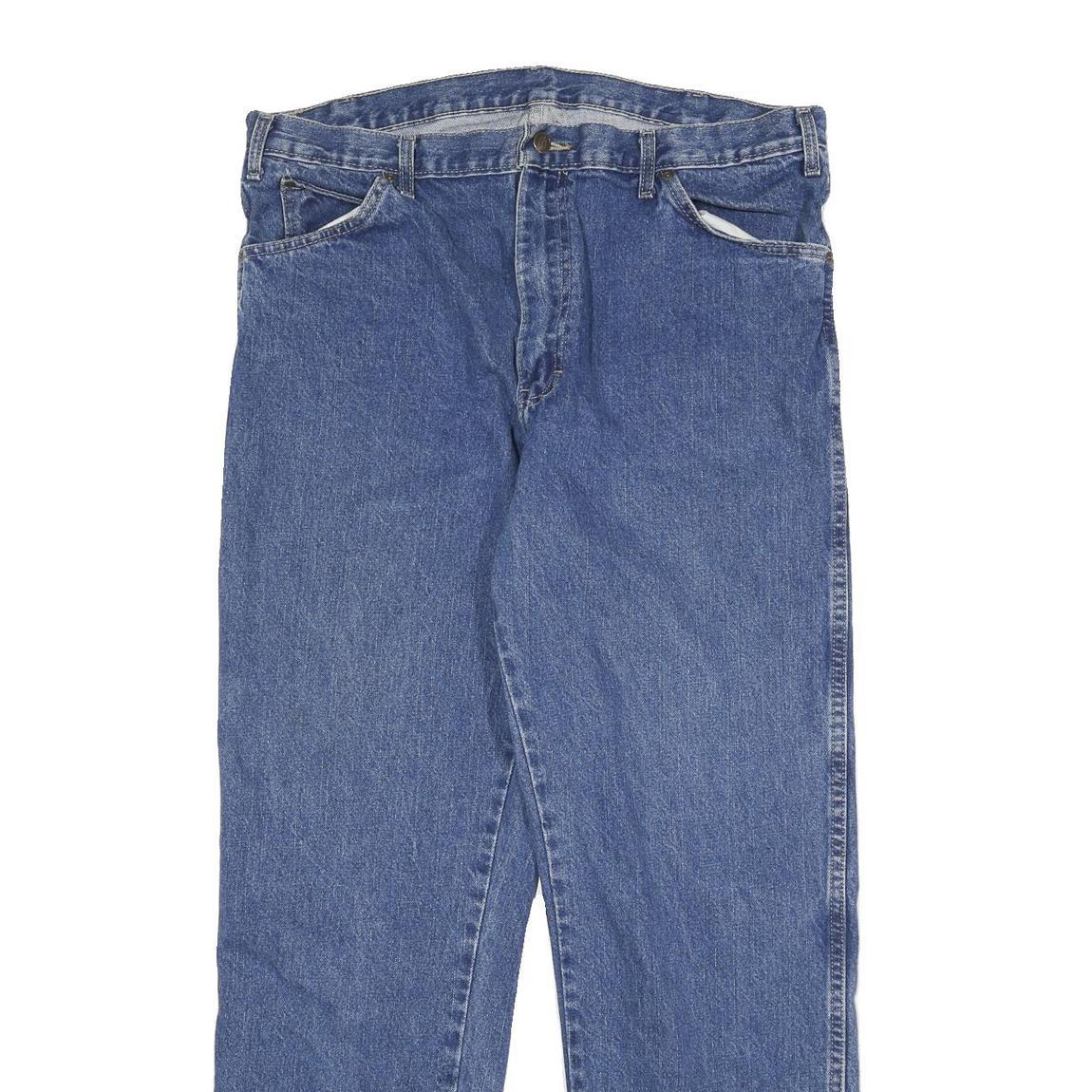 DICKIES Mens Jeans Blue Regular Straight Denim Medium W36 L32 Classic Workwear