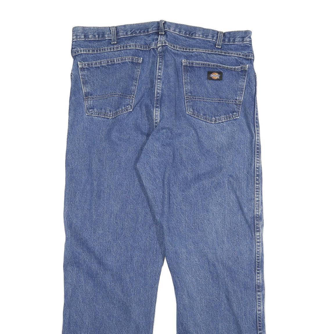 DICKIES Mens Jeans Blue Regular Straight Denim Medium W36 L32 Classic Workwear