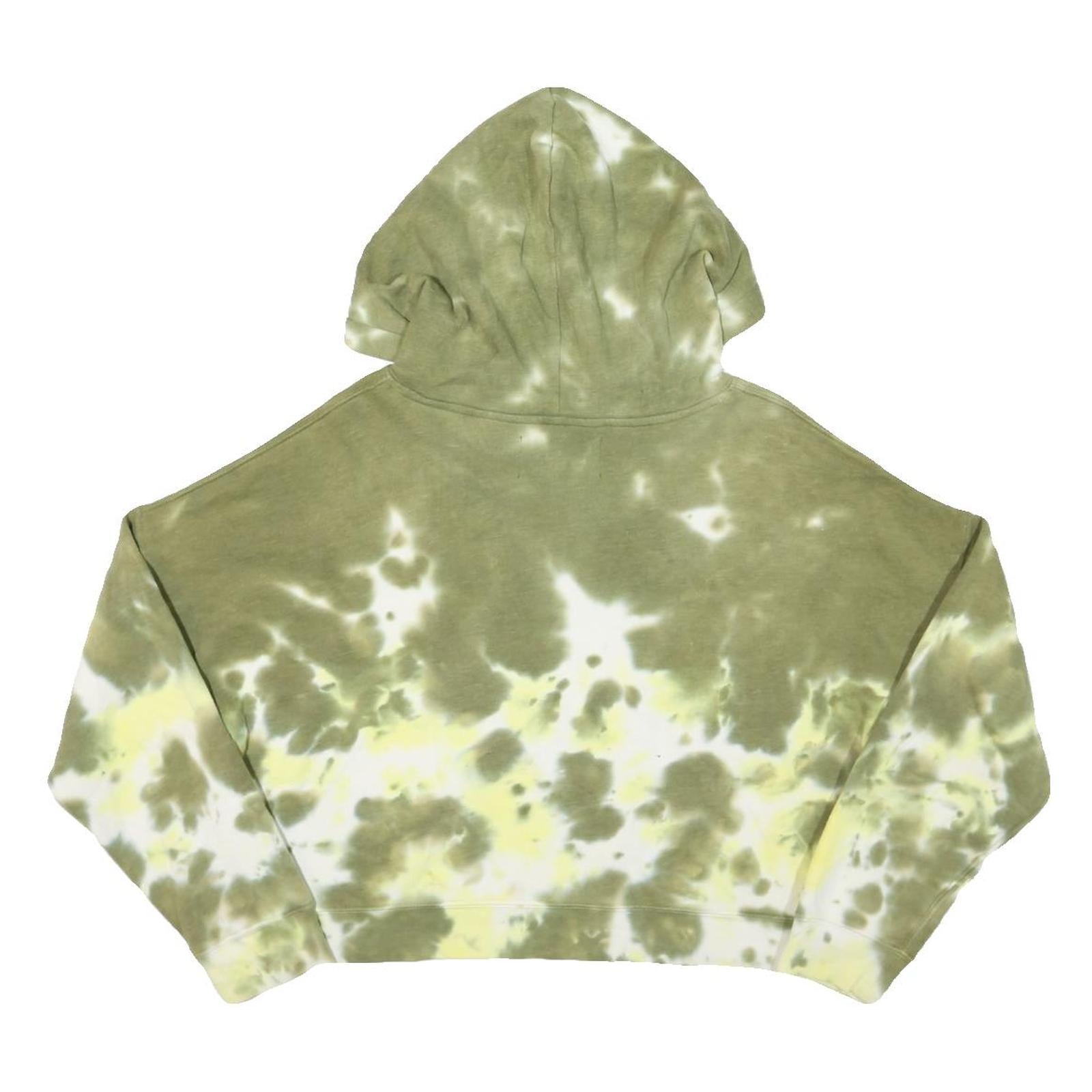 CALVIN KLEIN JEANS Womens Green & Yellow Tie Dye Hoodie M Cotton Blend Casual