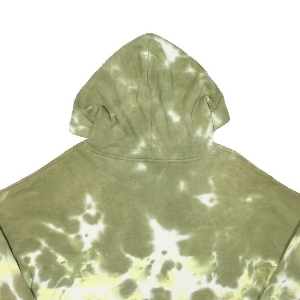 CALVIN KLEIN JEANS Womens Green & Yellow Tie Dye Hoodie M Cotton Blend Casual
