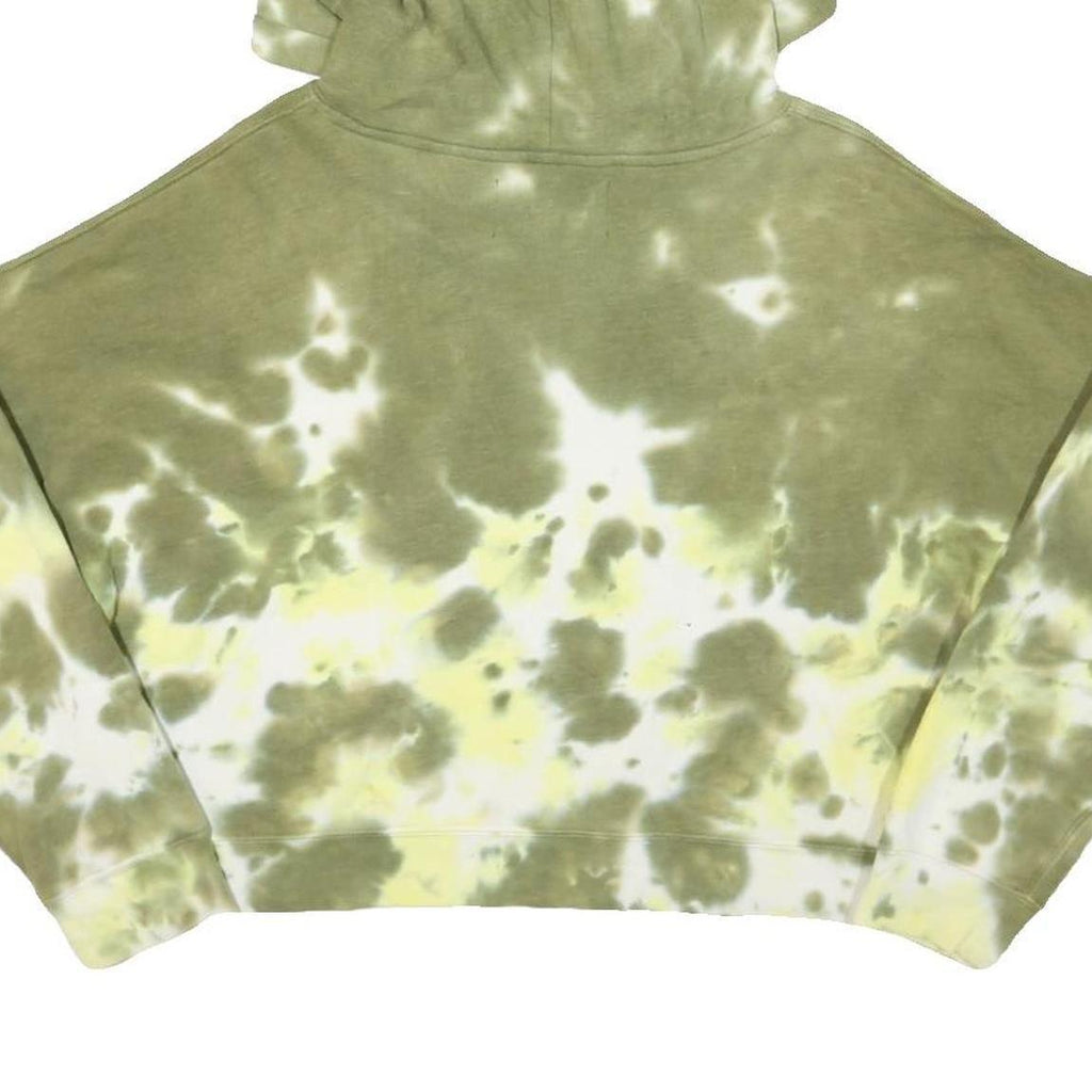 CALVIN KLEIN JEANS Womens Green & Yellow Tie Dye Hoodie M Cotton Blend Casual