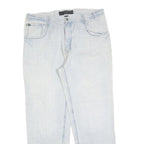 SOUTHPOLE Mens Jeans Blue Regular Straight Denim Light W40 L32 Casual Zip