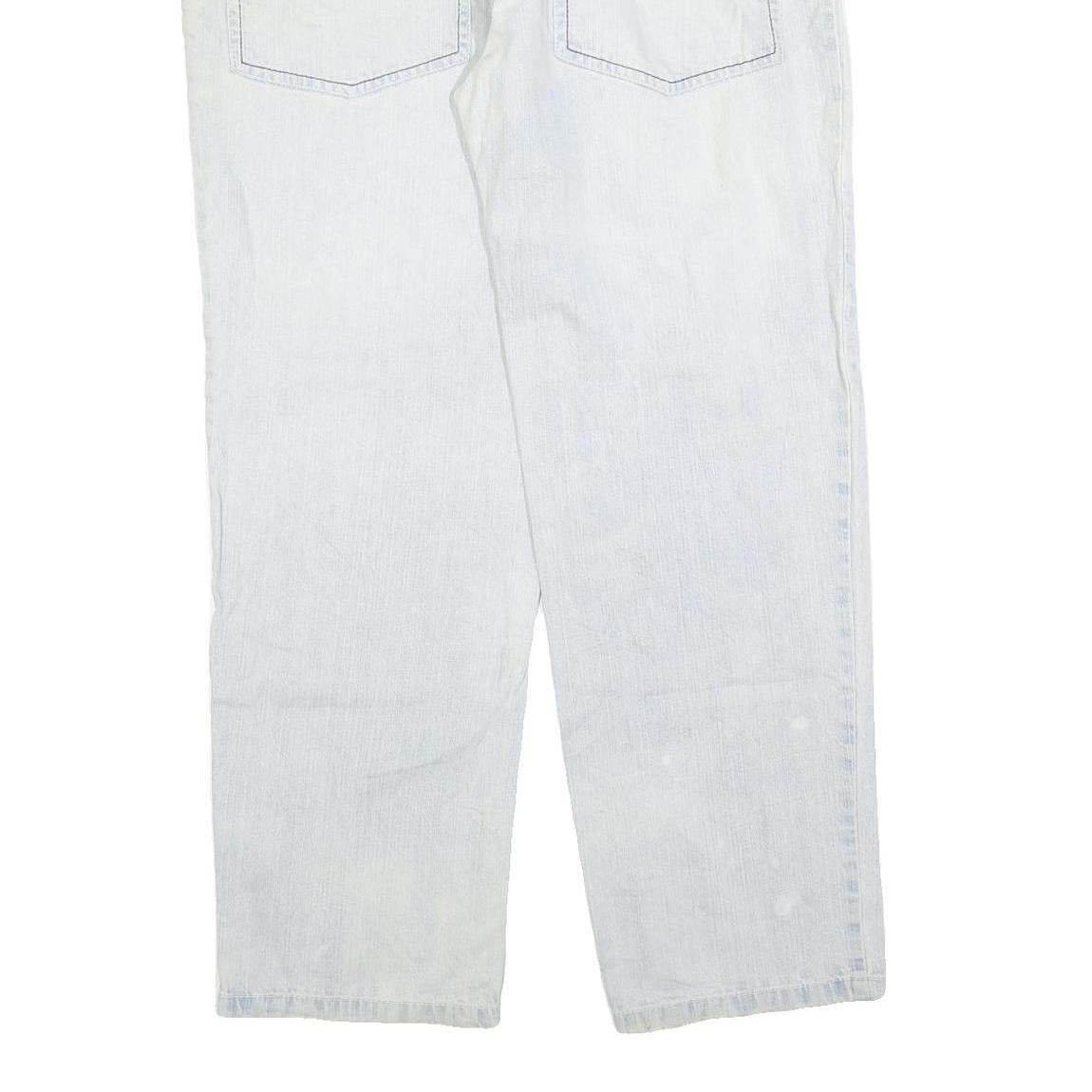 SOUTHPOLE Mens Jeans Blue Regular Straight Denim Light W40 L32 Casual Zip