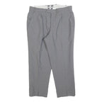 Grey Mens Regular Fit Zip Trousers W34 L28 Classic Pocket Detail Smart Casual