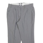 Grey Mens Regular Fit Zip Trousers W34 L28 Classic Pocket Detail Smart Casual