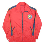 PROTECTOR Mens Red & Navy Stripe Sports Zip Jacket M Polyester Blend