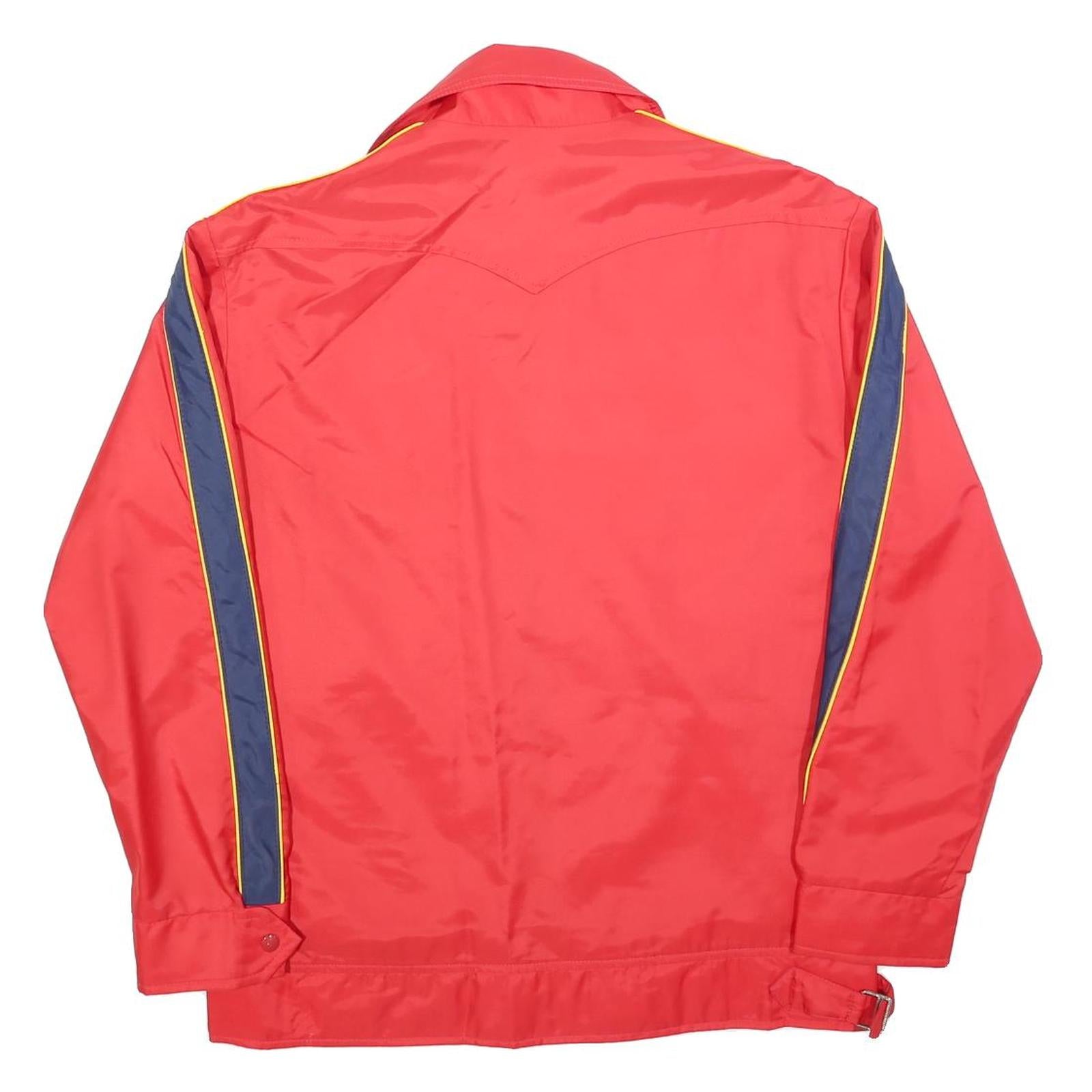 PROTECTOR Mens Red & Navy Stripe Sports Zip Jacket M Polyester Blend