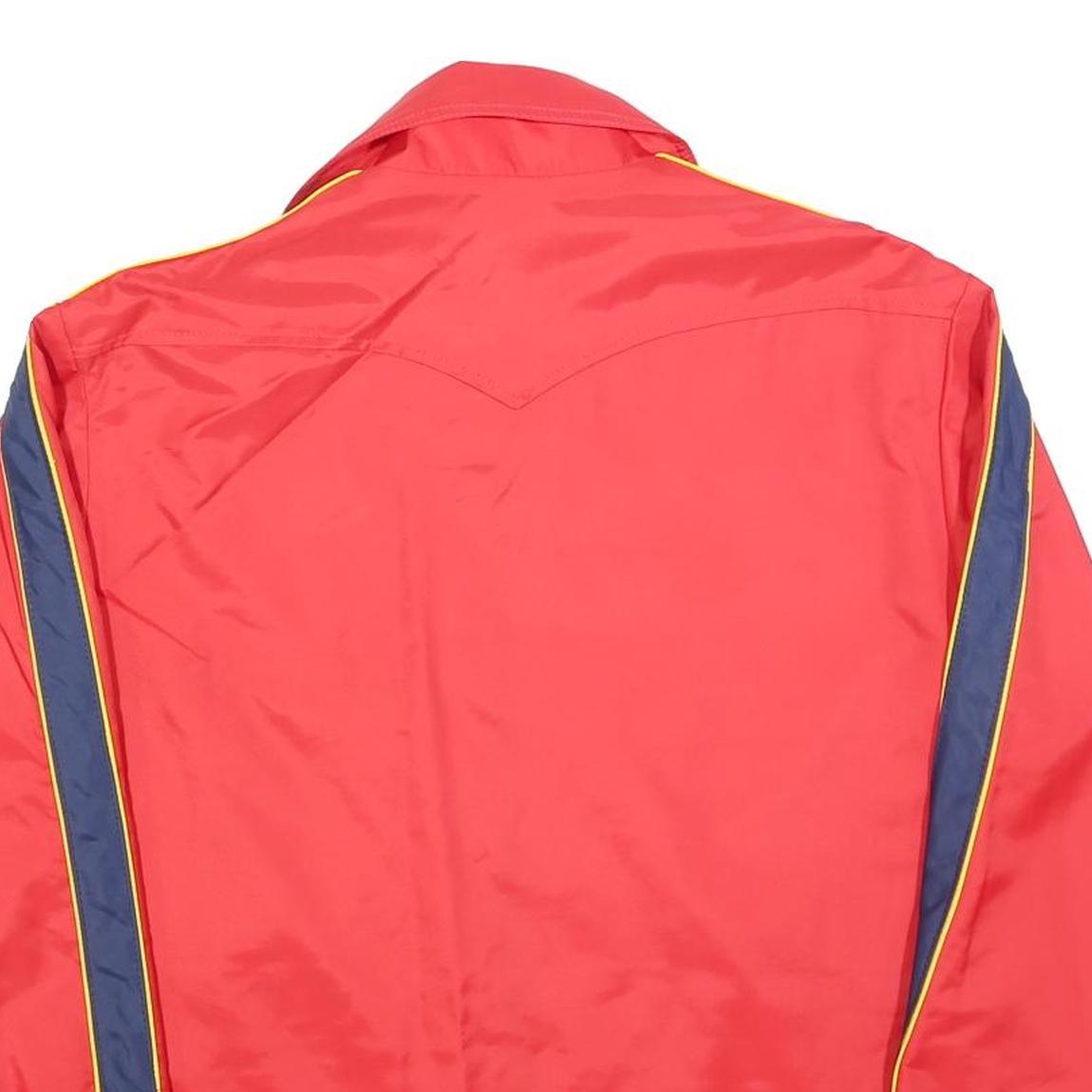 PROTECTOR Mens Red & Navy Stripe Sports Zip Jacket M Polyester Blend