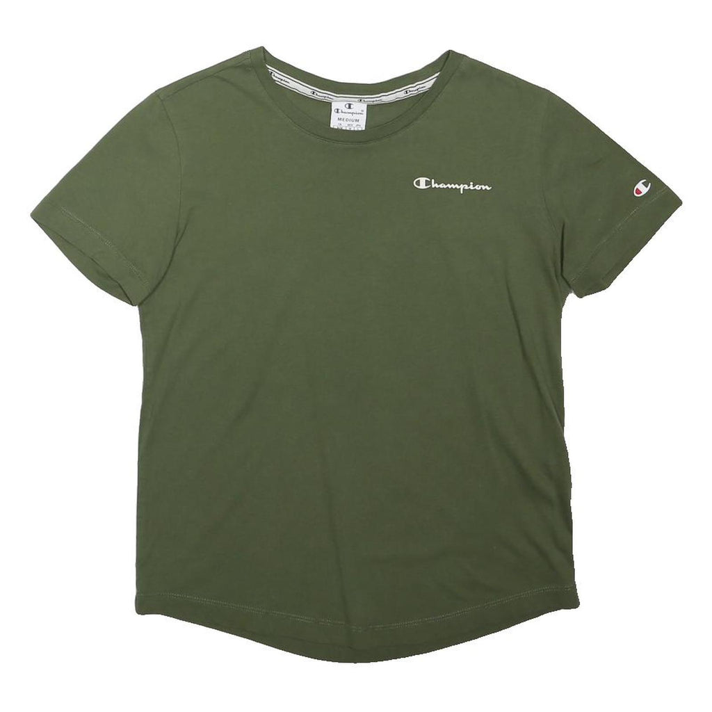 CHAMPION Boys Green Graphic T-Shirt M Short Sleeve Crew Neck Classic Fit Casual