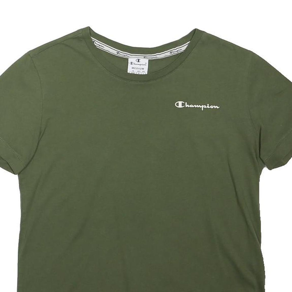 CHAMPION Boys Green Graphic T-Shirt M Short Sleeve Crew Neck Classic Fit Casual