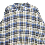 PKZ Mens Blue & White Checked Shirt M Button Cotton Casual Relaxed Fit