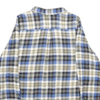 PKZ Mens Blue & White Checked Shirt M Button Cotton Casual Relaxed Fit