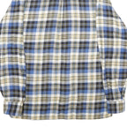 PKZ Mens Blue & White Checked Shirt M Button Cotton Casual Relaxed Fit