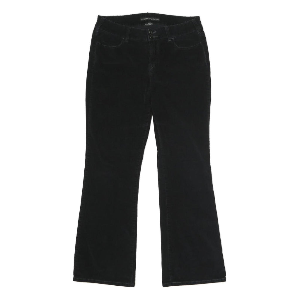 LEVI'S Womens Black Cotton Blend Relaxed Flared Trousers W32 L30