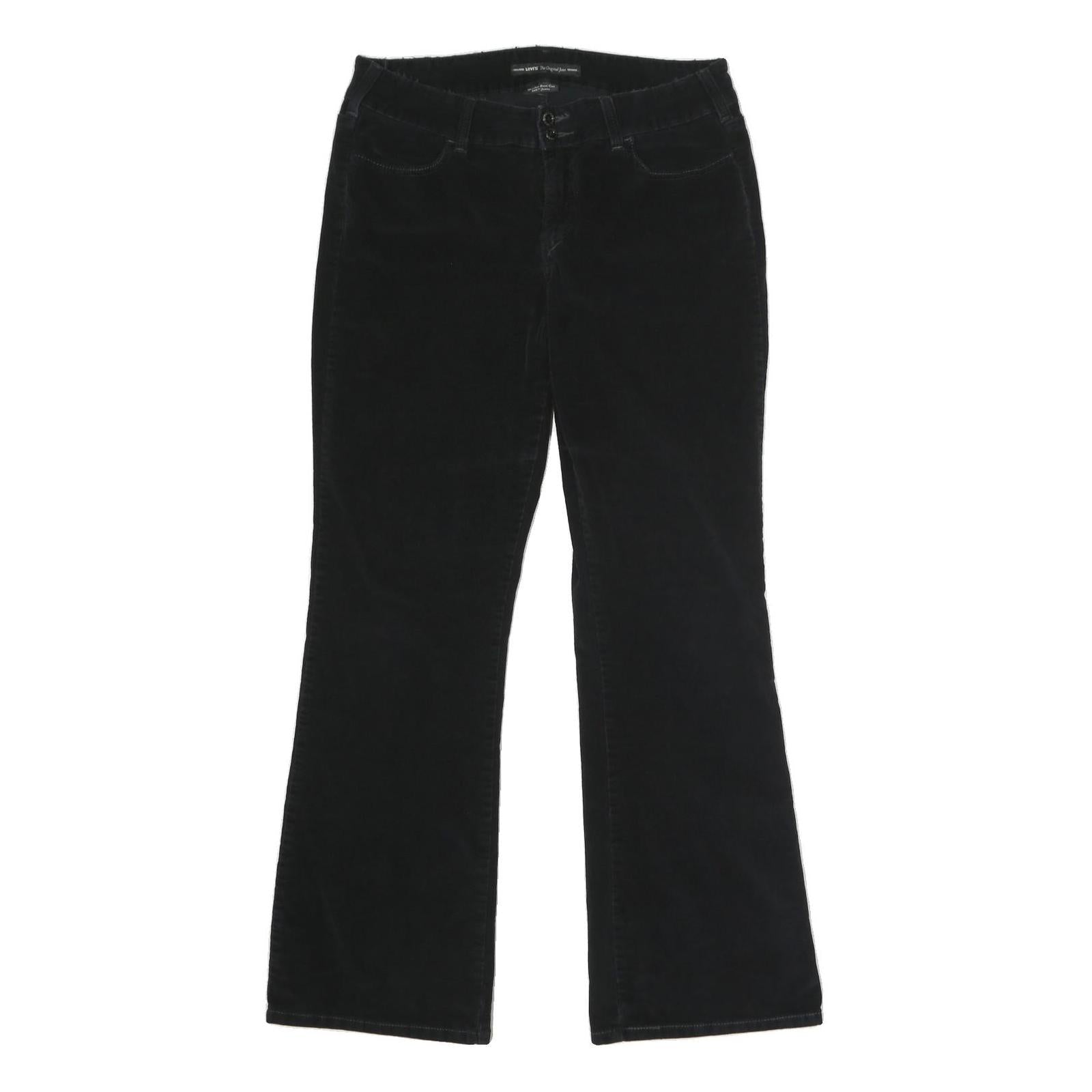 LEVI'S Womens Black Cotton Blend Relaxed Flared Trousers W32 L30