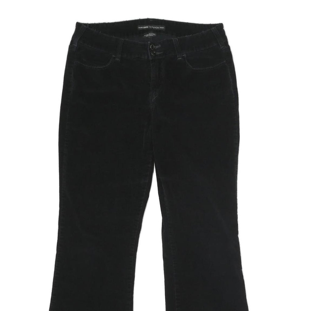 LEVI'S Womens Black Cotton Blend Relaxed Flared Trousers W32 L30