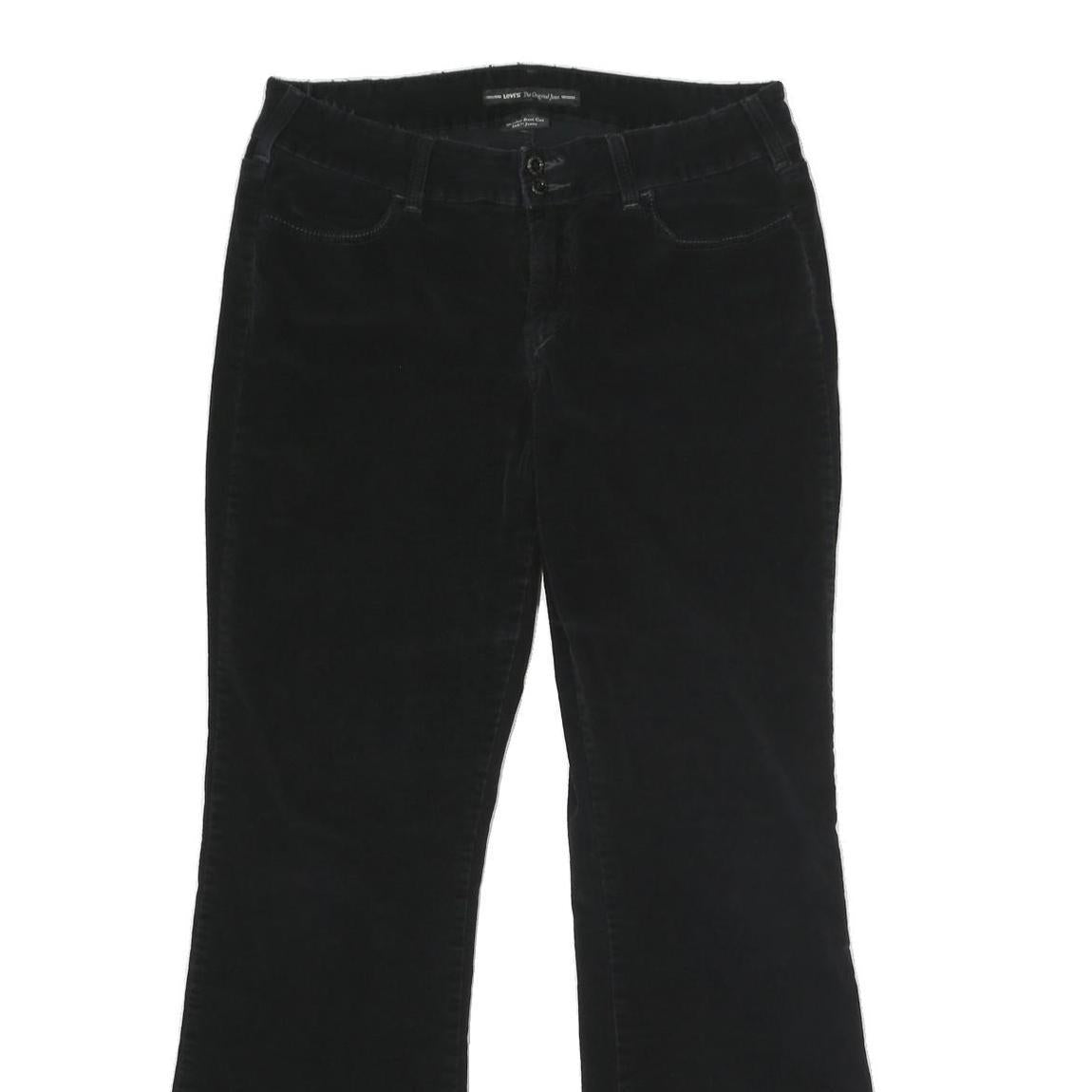 LEVI'S Womens Black Cotton Blend Relaxed Flared Trousers W32 L30