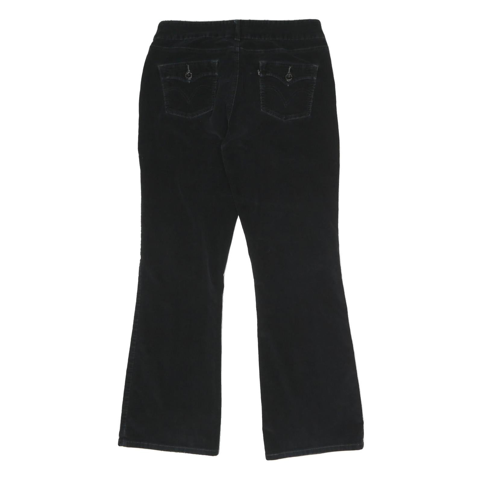 LEVI'S Womens Black Cotton Blend Relaxed Flared Trousers W32 L30