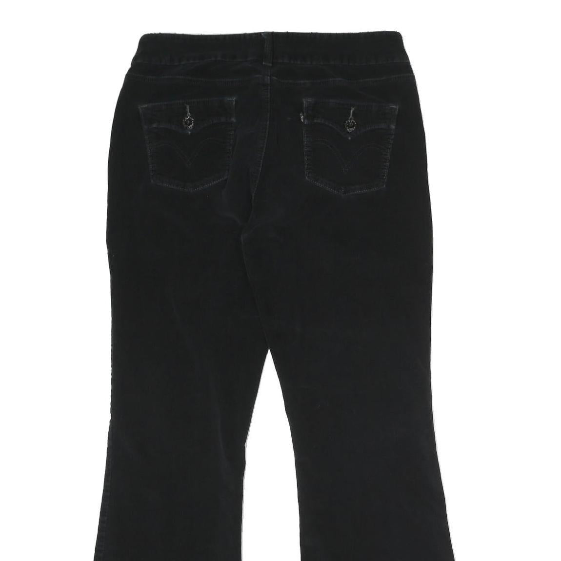 LEVI'S Womens Black Cotton Blend Relaxed Flared Trousers W32 L30