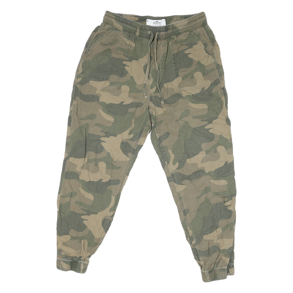 HOLLISTER Mens Cotton Blend Camouflage Regular Drawstring Trousers W28 L24
