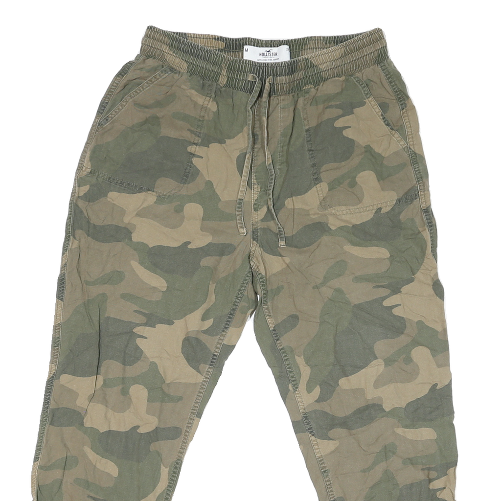 HOLLISTER Mens Cotton Blend Camouflage Regular Drawstring Trousers W28 L24