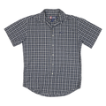 CHAPS RALPH LAUREN Mens Blue Check Shirt M Cotton Blend Short Sleeve Casual