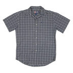 CHAPS RALPH LAUREN Mens Blue Check Shirt M Cotton Blend Short Sleeve Casual