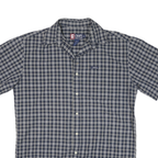 CHAPS RALPH LAUREN Mens Blue Check Shirt M Cotton Blend Short Sleeve Casual