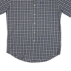 CHAPS RALPH LAUREN Mens Blue Check Shirt M Cotton Blend Short Sleeve Casual