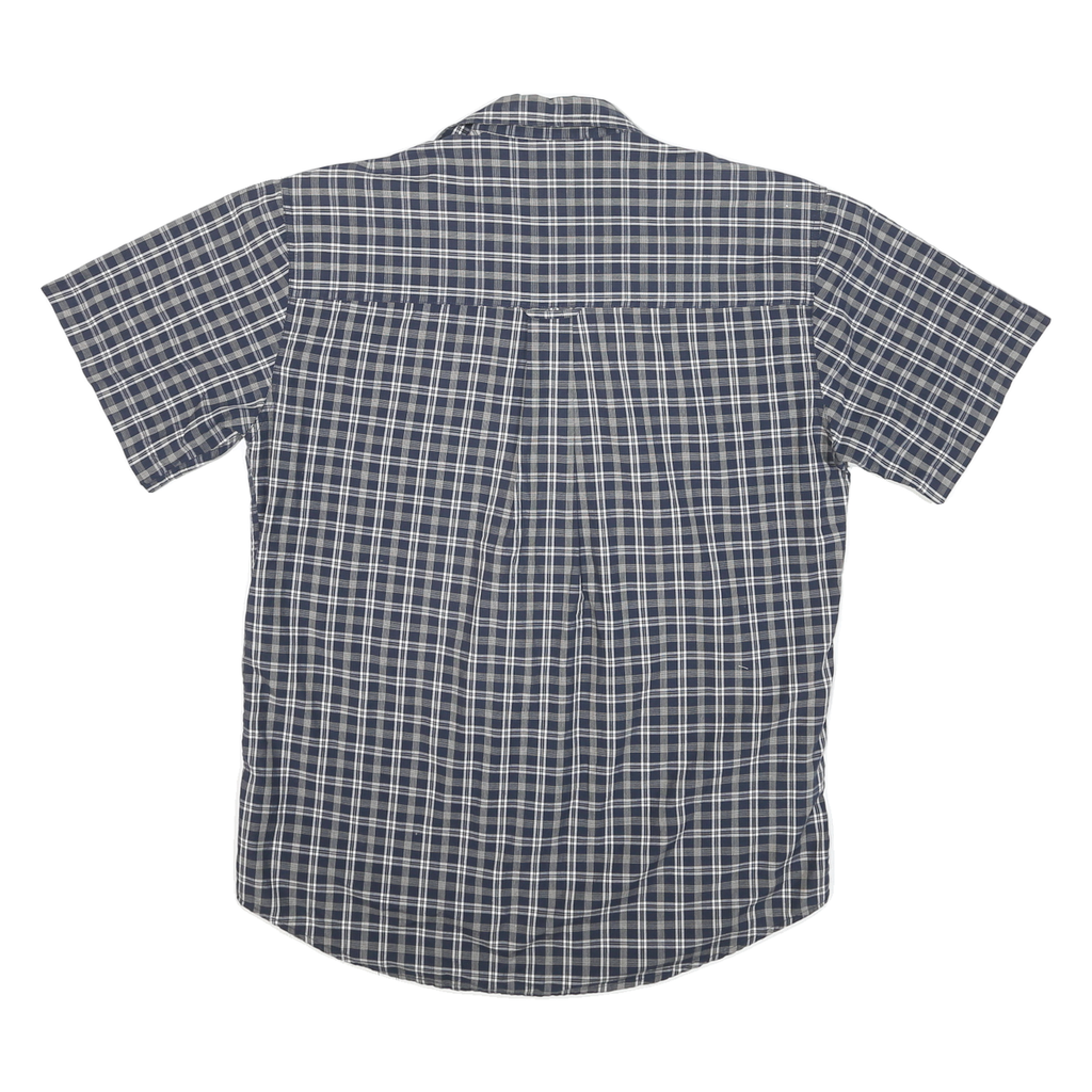 CHAPS RALPH LAUREN Mens Blue Check Shirt M Cotton Blend Short Sleeve Casual
