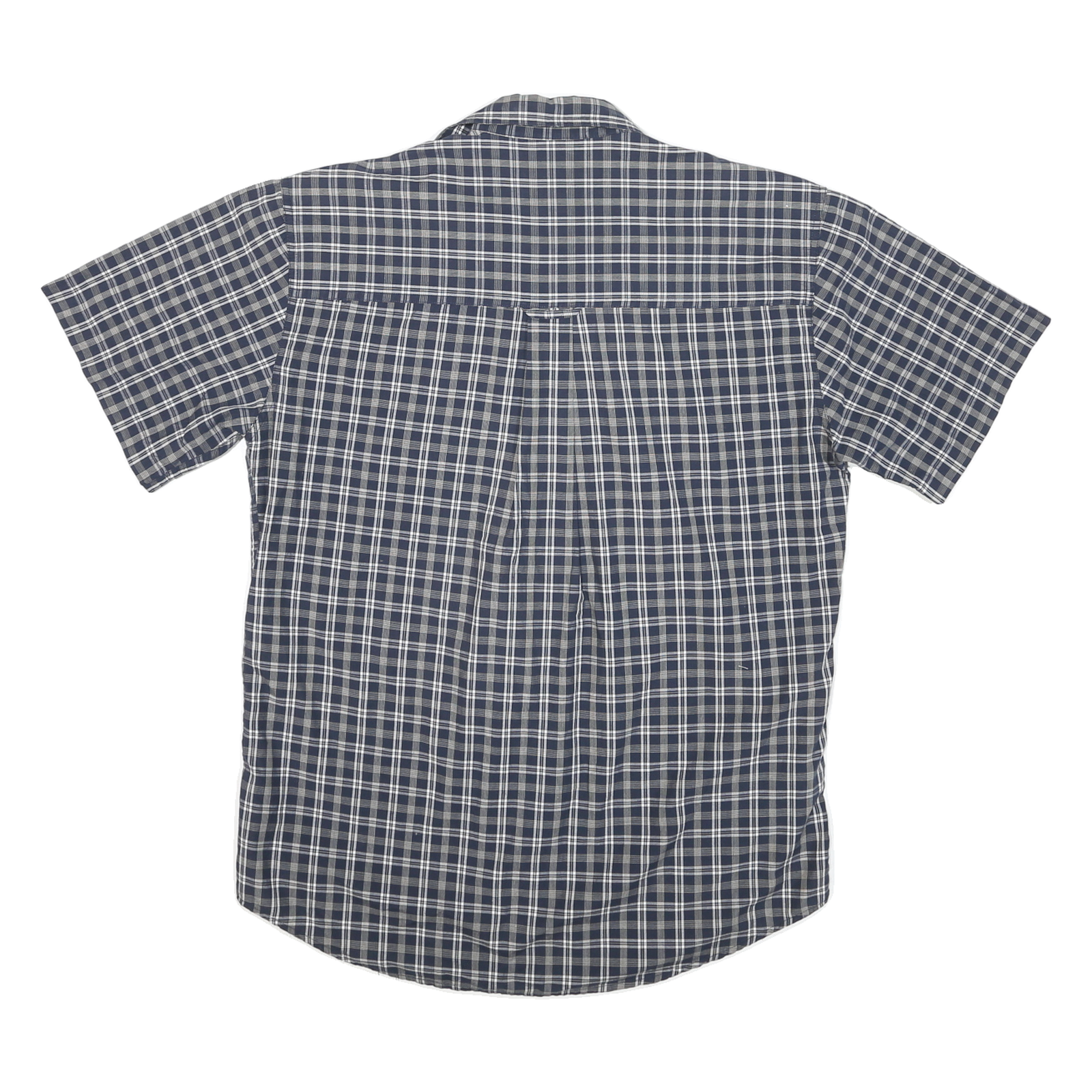 CHAPS RALPH LAUREN Mens Blue Check Shirt M Cotton Blend Short Sleeve Casual