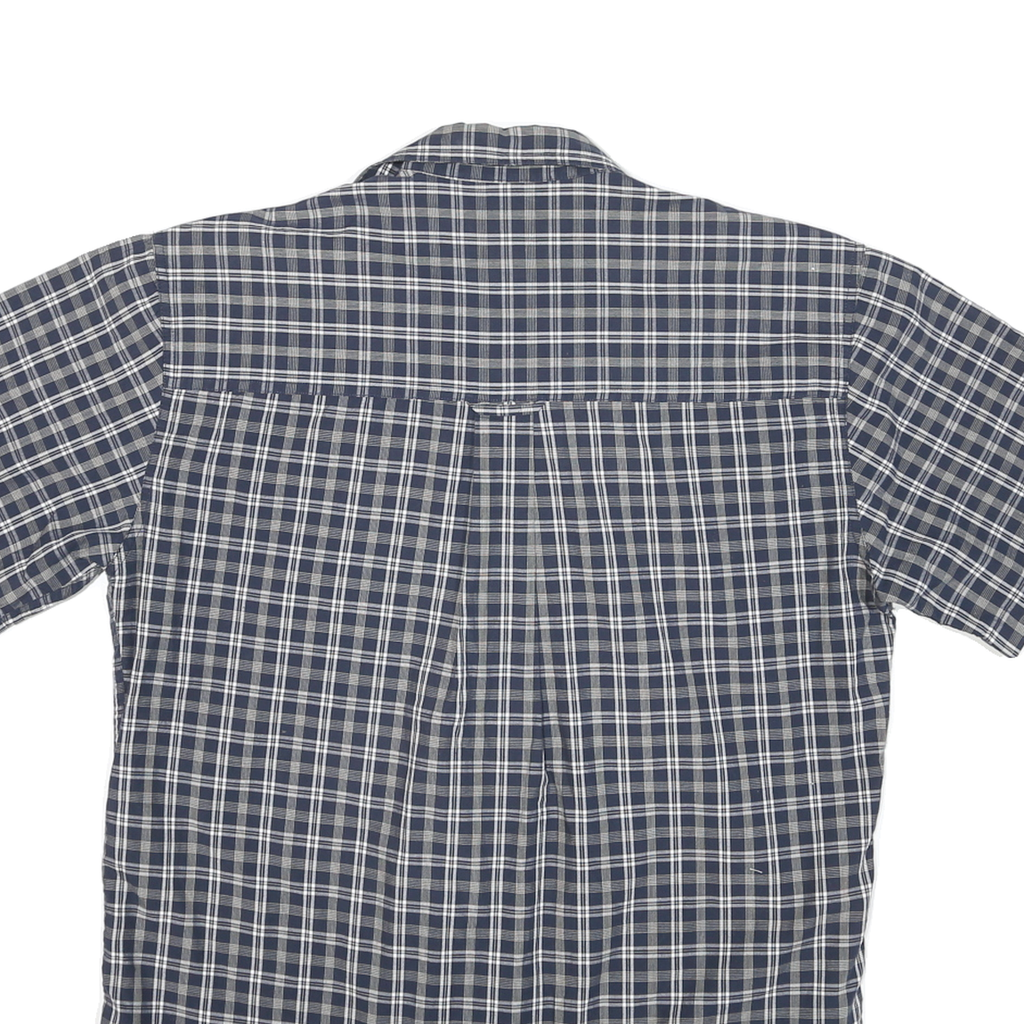 CHAPS RALPH LAUREN Mens Blue Check Shirt M Cotton Blend Short Sleeve Casual