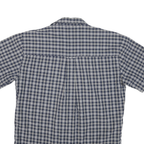 CHAPS RALPH LAUREN Mens Blue Check Shirt M Cotton Blend Short Sleeve Casual
