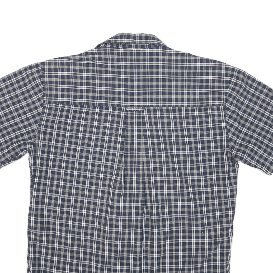 CHAPS RALPH LAUREN Mens Blue Check Shirt M Cotton Blend Short Sleeve Casual