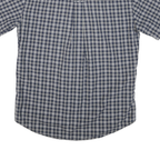 CHAPS RALPH LAUREN Mens Blue Check Shirt M Cotton Blend Short Sleeve Casual