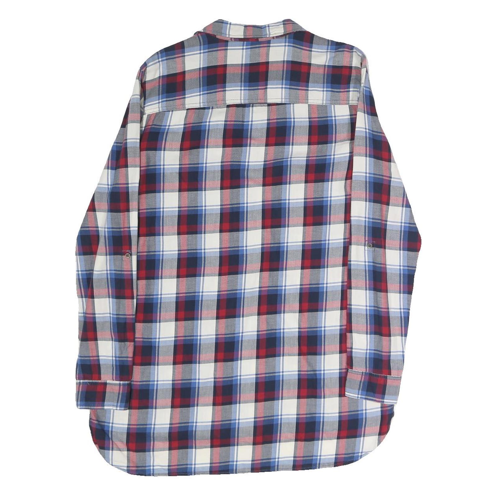 MAVI Womens Blue Red White Check Shirt L Long Sleeve Cotton Blend Button Pocket