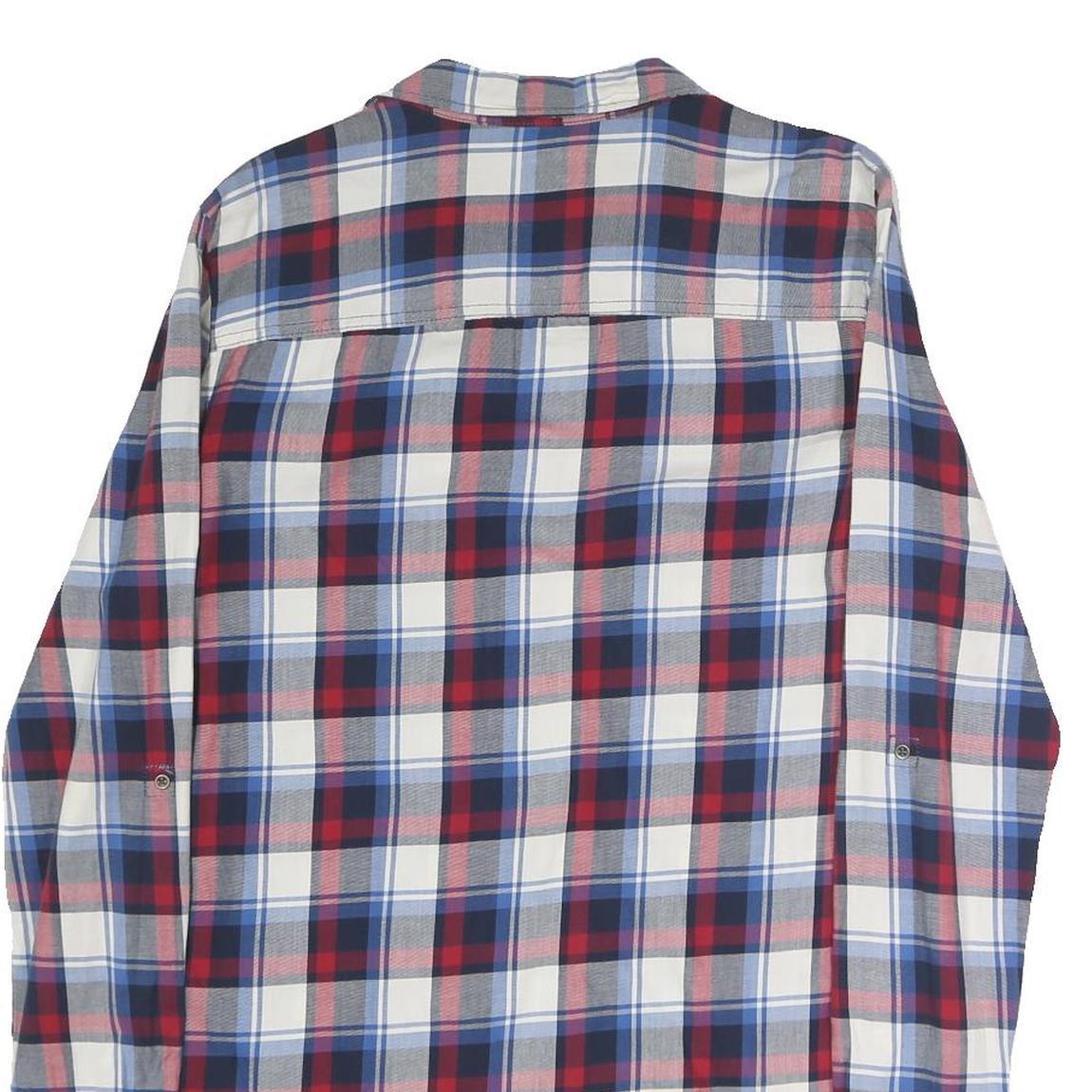 MAVI Womens Blue Red White Check Shirt L Long Sleeve Cotton Blend Button Pocket