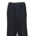 BLUE WAY Womens Cotton Blend Navy Regular Fit Straight Leg Trousers W26 L27