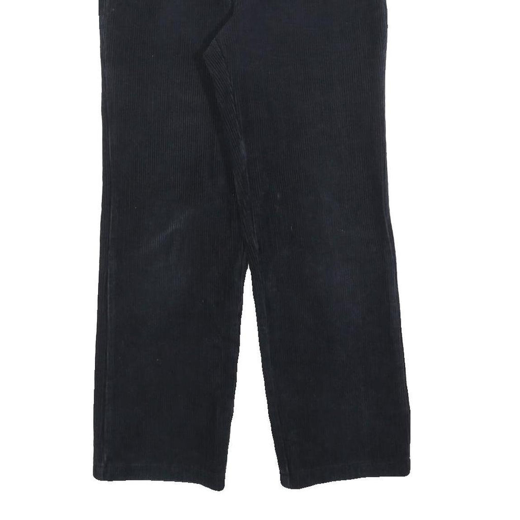 BLUE WAY Womens Cotton Blend Navy Regular Fit Straight Leg Trousers W26 L27