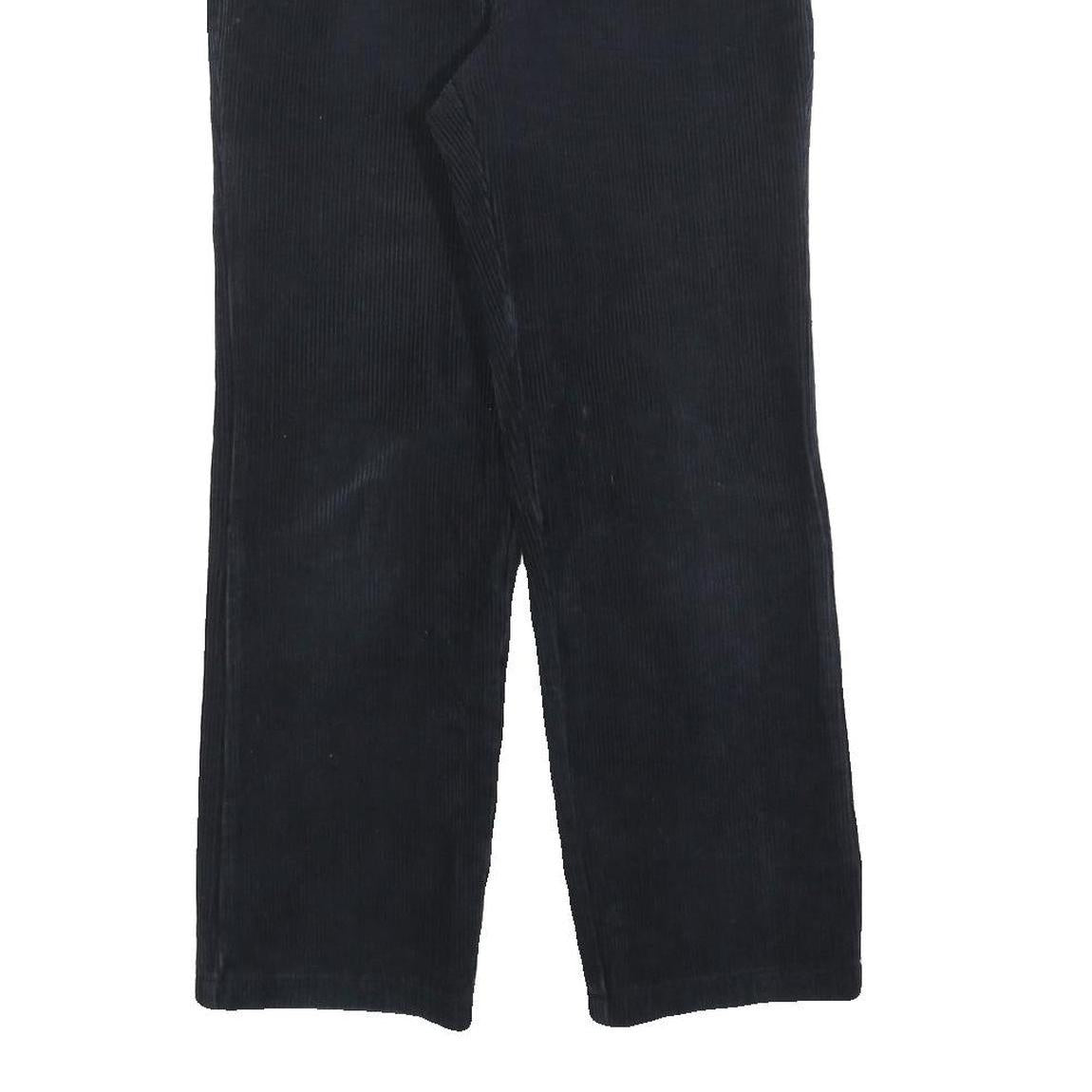 BLUE WAY Womens Cotton Blend Navy Regular Fit Straight Leg Trousers W26 L27