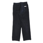 BLUE WAY Womens Cotton Blend Navy Regular Fit Straight Leg Trousers W26 L27