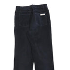 BLUE WAY Womens Cotton Blend Navy Regular Fit Straight Leg Trousers W26 L27
