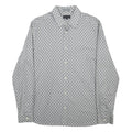 TED BAKER Mens Grey Pattern Cotton Shirt L Long Sleeve Button Closure Smart