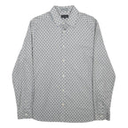 TED BAKER Mens Grey Pattern Cotton Shirt L Long Sleeve Button Closure Smart