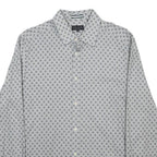 TED BAKER Mens Grey Pattern Cotton Shirt L Long Sleeve Button Closure Smart