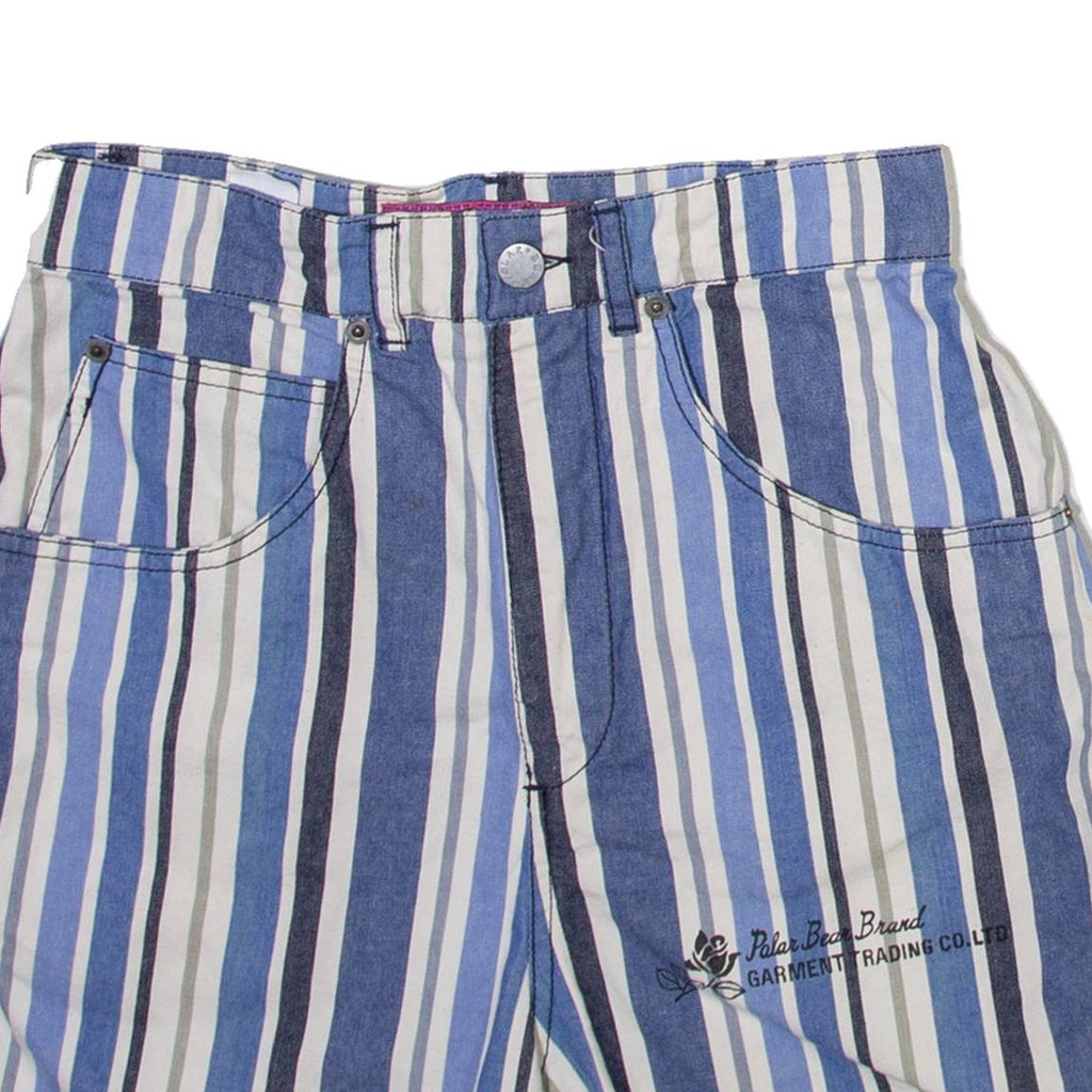 POLAR BEAR Mens Casual Shorts Blue Striped XS W26