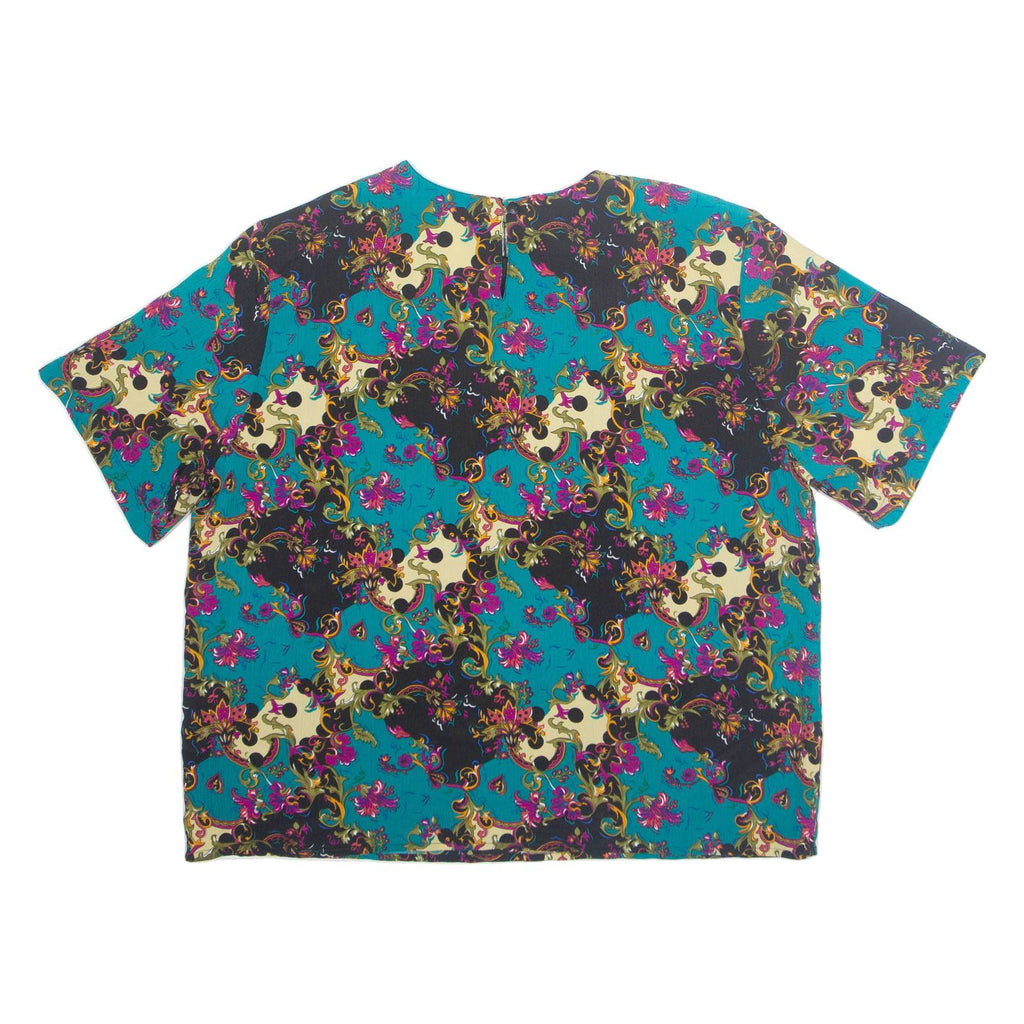 HILL ARCHER Womens Printed Top Blue Crazy Pattern L